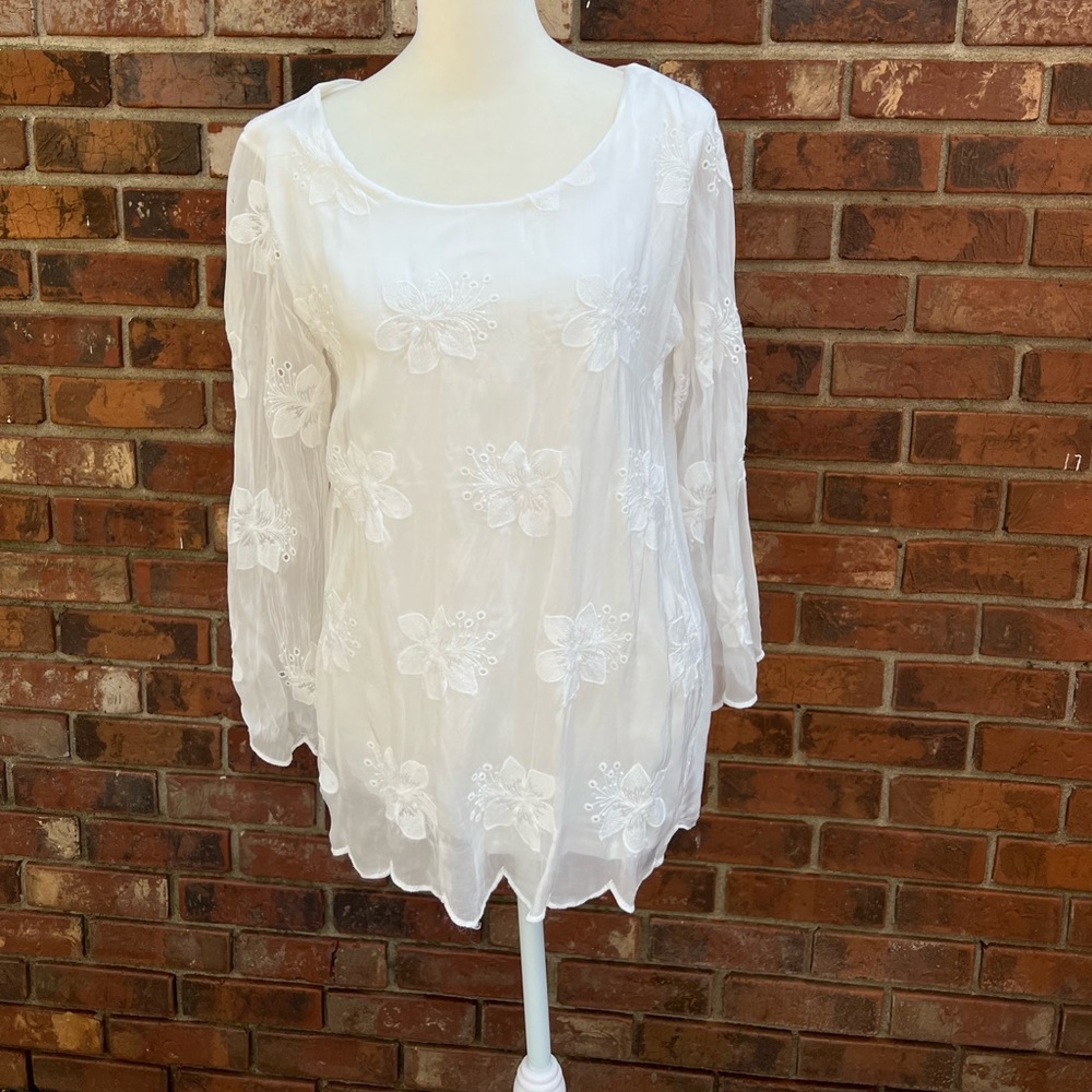 🆕 Elena Baldi Silk Ivory Top